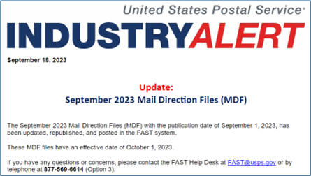 Network Transformation and its Impact on USPS Data Files